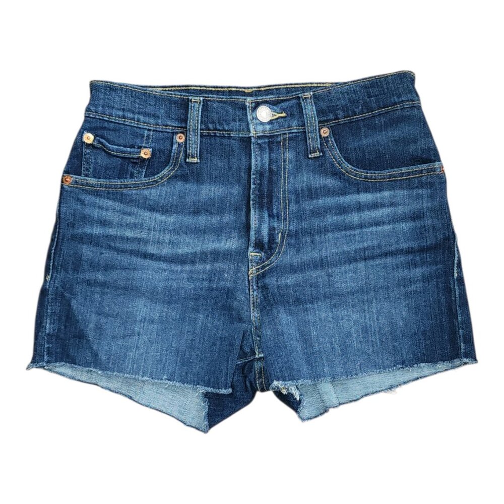 Levi Strauss Shorts Size 27 Blue Denim High Rise Casual Summer Everyday Cut Off